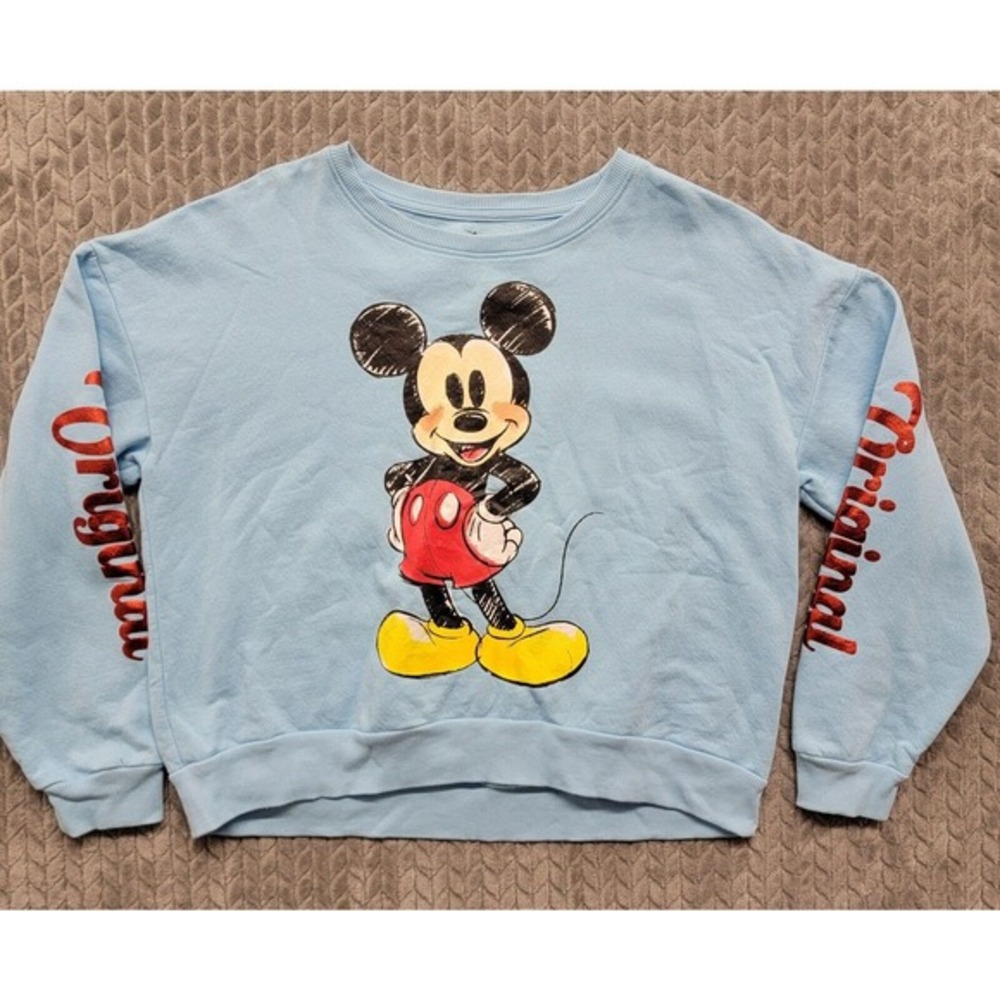 Original Disney Mickey Mouse Sweatshirt Womens Size 2XL Sky‎ Blue